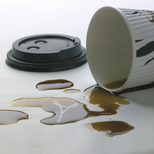 Spilled Coffee with Adobe CreatePDF Icon