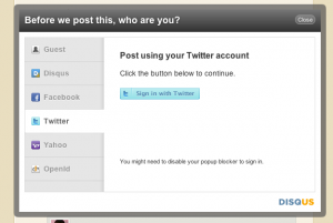 Disqus Social Login Options