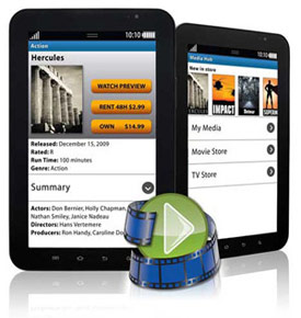 The Samsung Galaxy Tab 7" media features in use