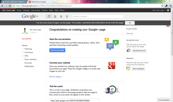 Create Google Plus Page