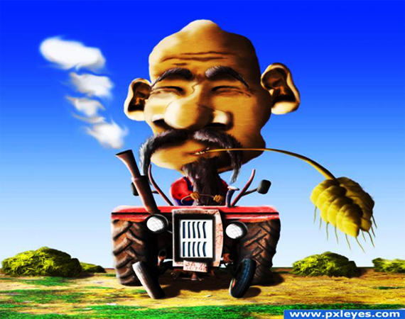 6 Funny farmer caricature