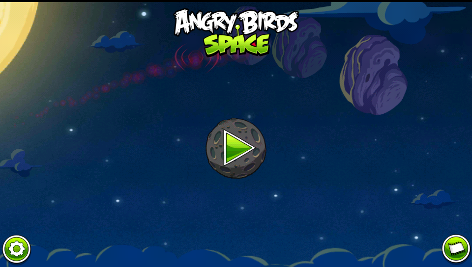 Angry Birds Space Title Menu
