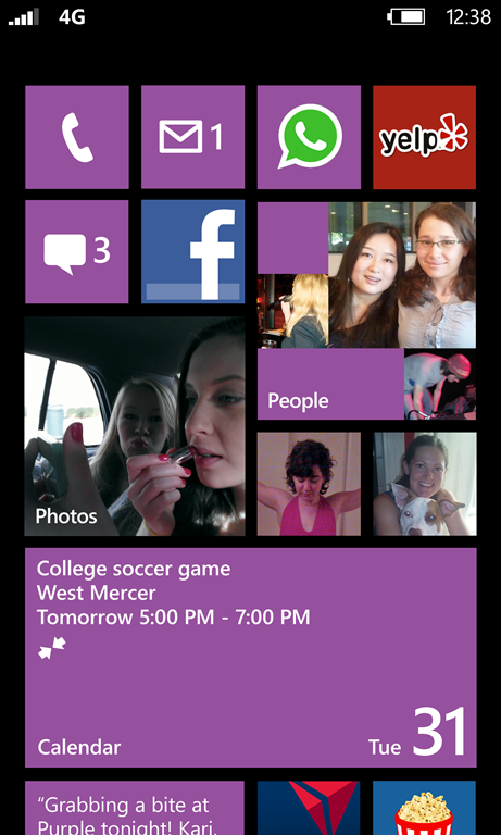 Windows Phone 8 Start Screen Purple