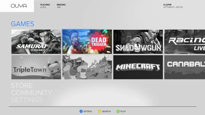 OUYA Home Screen