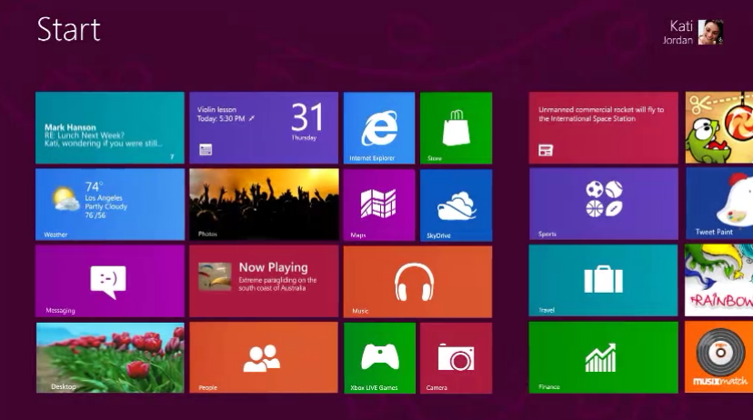 Windows 8 Home Screen