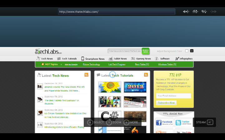 Big Picture Mode Web Browser