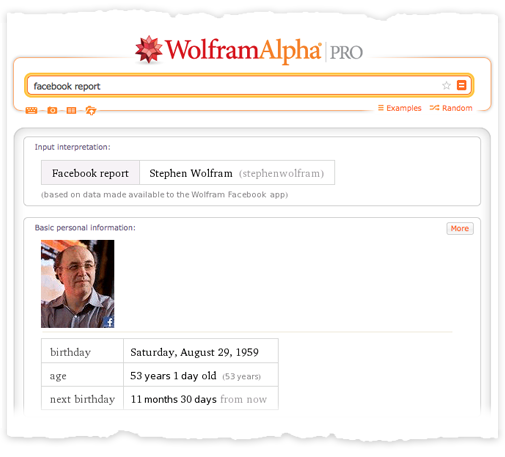Stephen Wolfram Personal Facebook Analytics