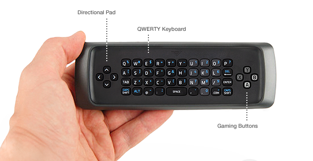 Vizio Co-Star QWERTY Keyboard on Back of Remote