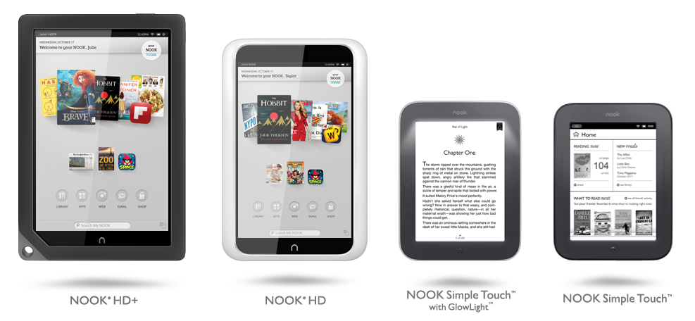 Barnes and Noble Nook Lineup