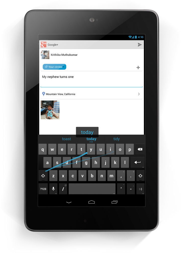 Gesture Typing in Android 4.2