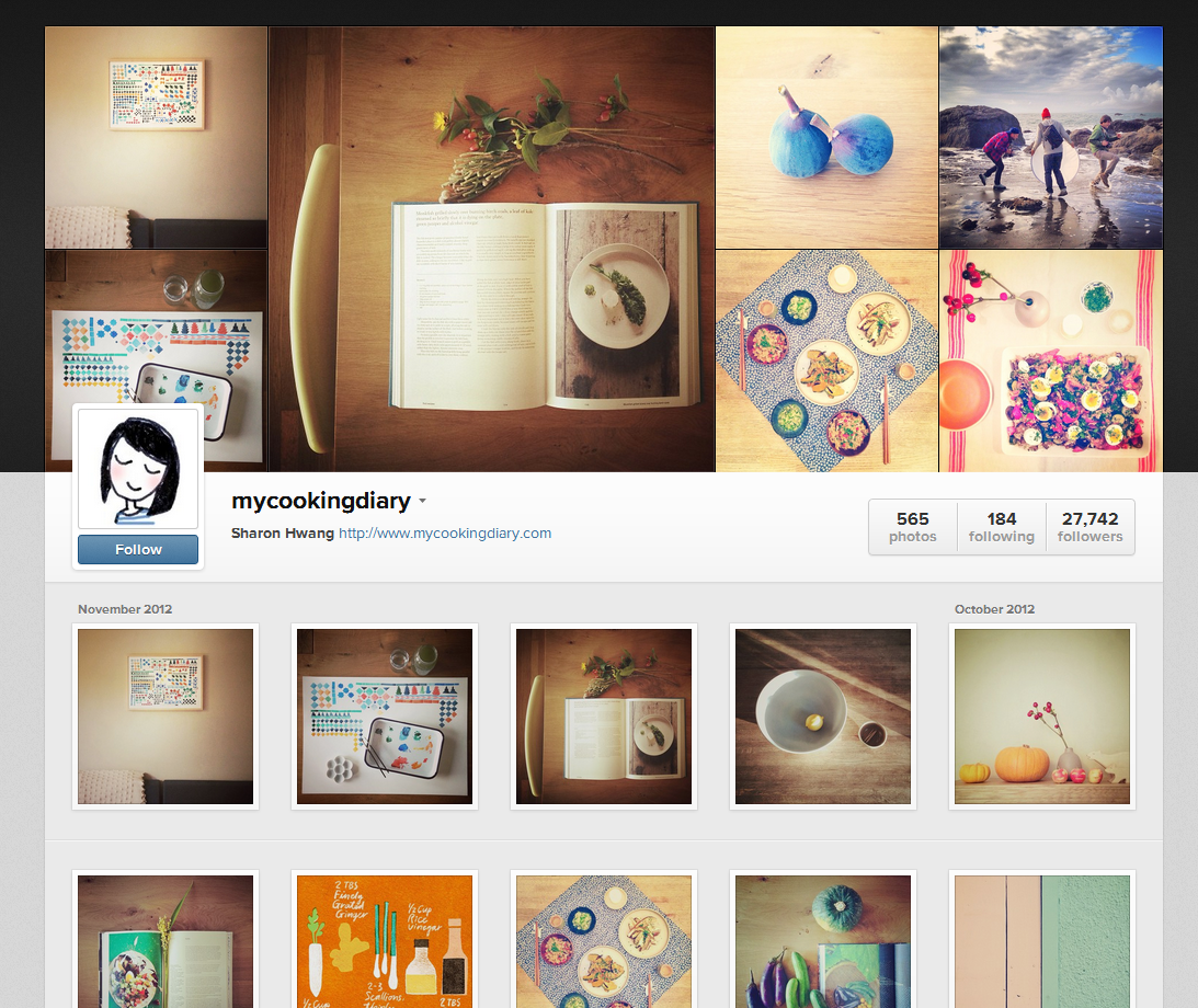 MyCookingDiary Instagram Web Profile